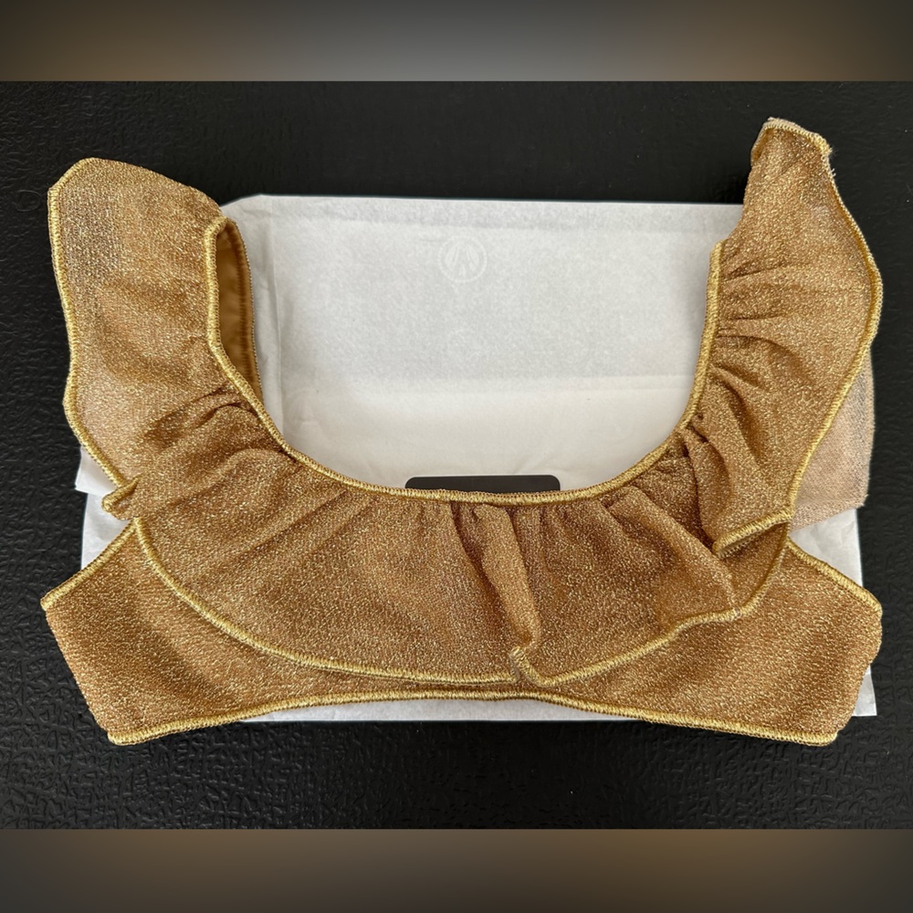 Oseree girls 8/10 gold lurex swim bikini